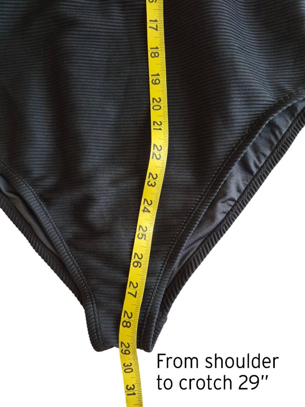 BCBG Paris Like New Adjustable Tie Back Keyhole One Piece Swimsuit Ribbed 2XL - Picture 14 of 16